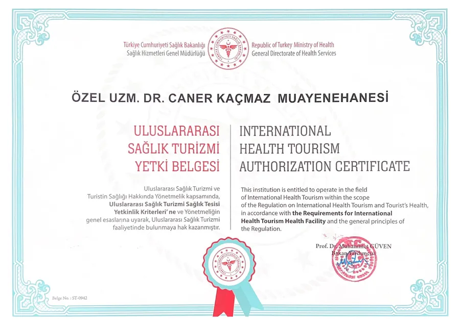 Uluslararası Sağlık Turizmi Yetki Belgesi